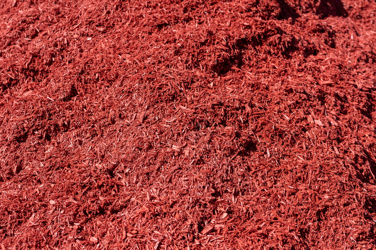Red Mulch Color Red Mulch 1/2 Cubic Yard – Throop Landscape Supply